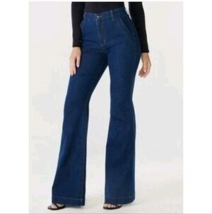 Sofia Vergara Jeans Sz 18 Trouser Flare Dark Wash Denim Pants Classy